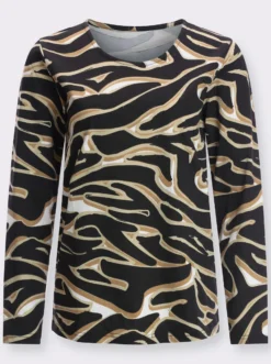 Langarmshirt im Animal-Dessin