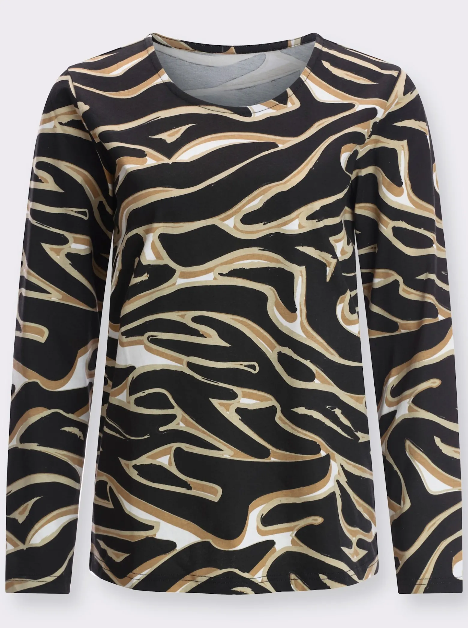 Langarmshirt im Animal-Dessin