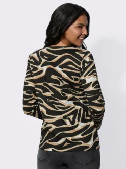 Langarmshirt im Animal-Dessin