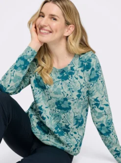 Langarmshirt im floralem Dessin