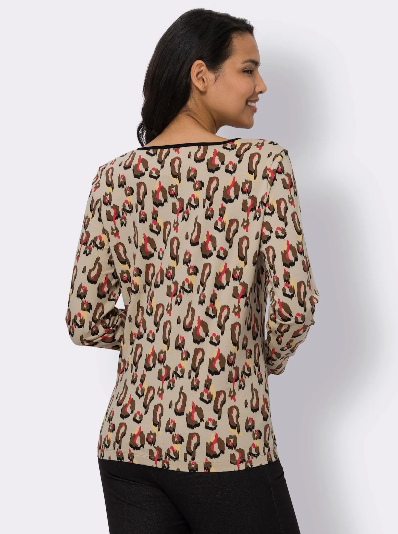 Langarmshirt im Leo-Look