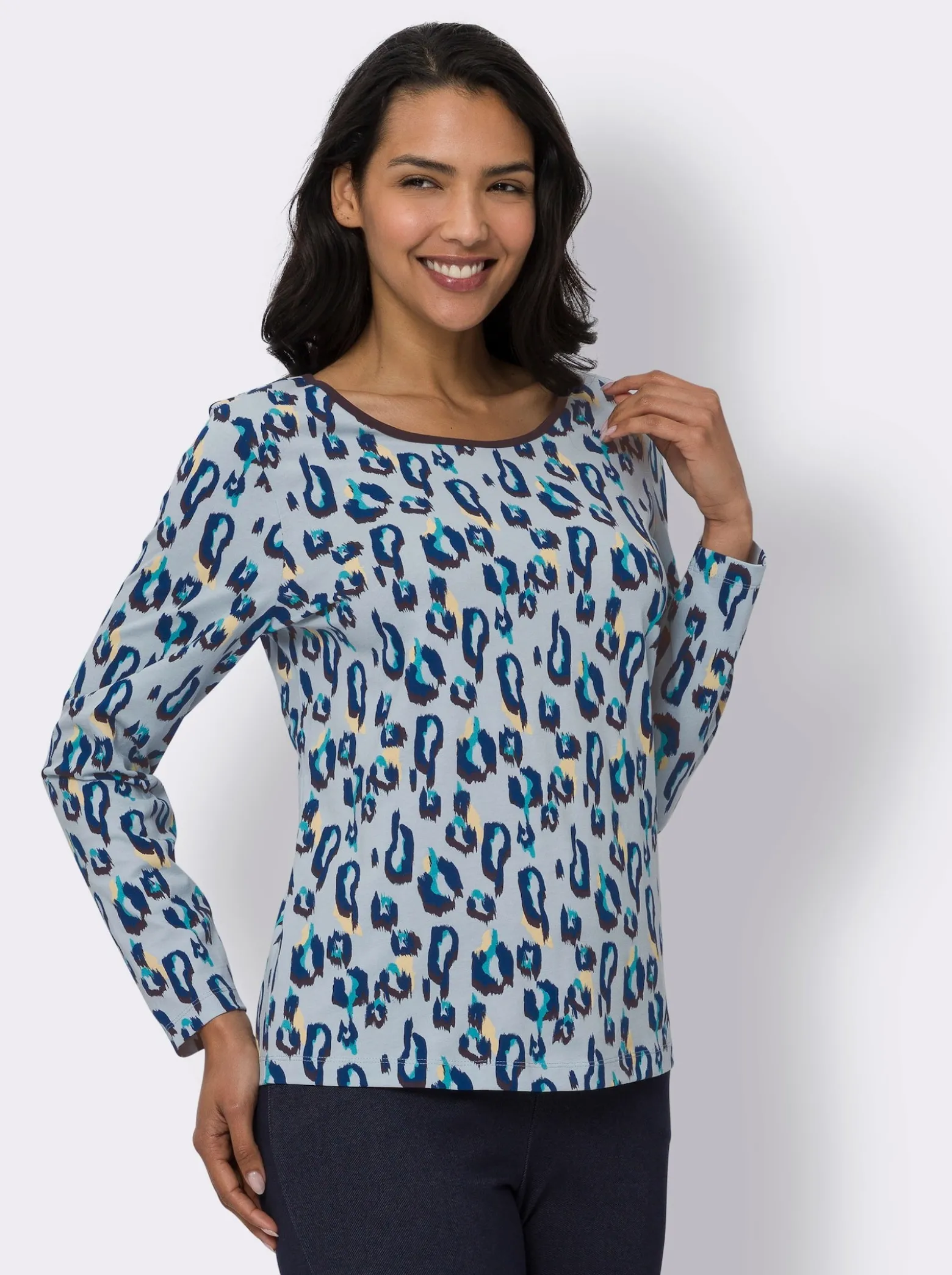 Langarmshirt im Leo-Look