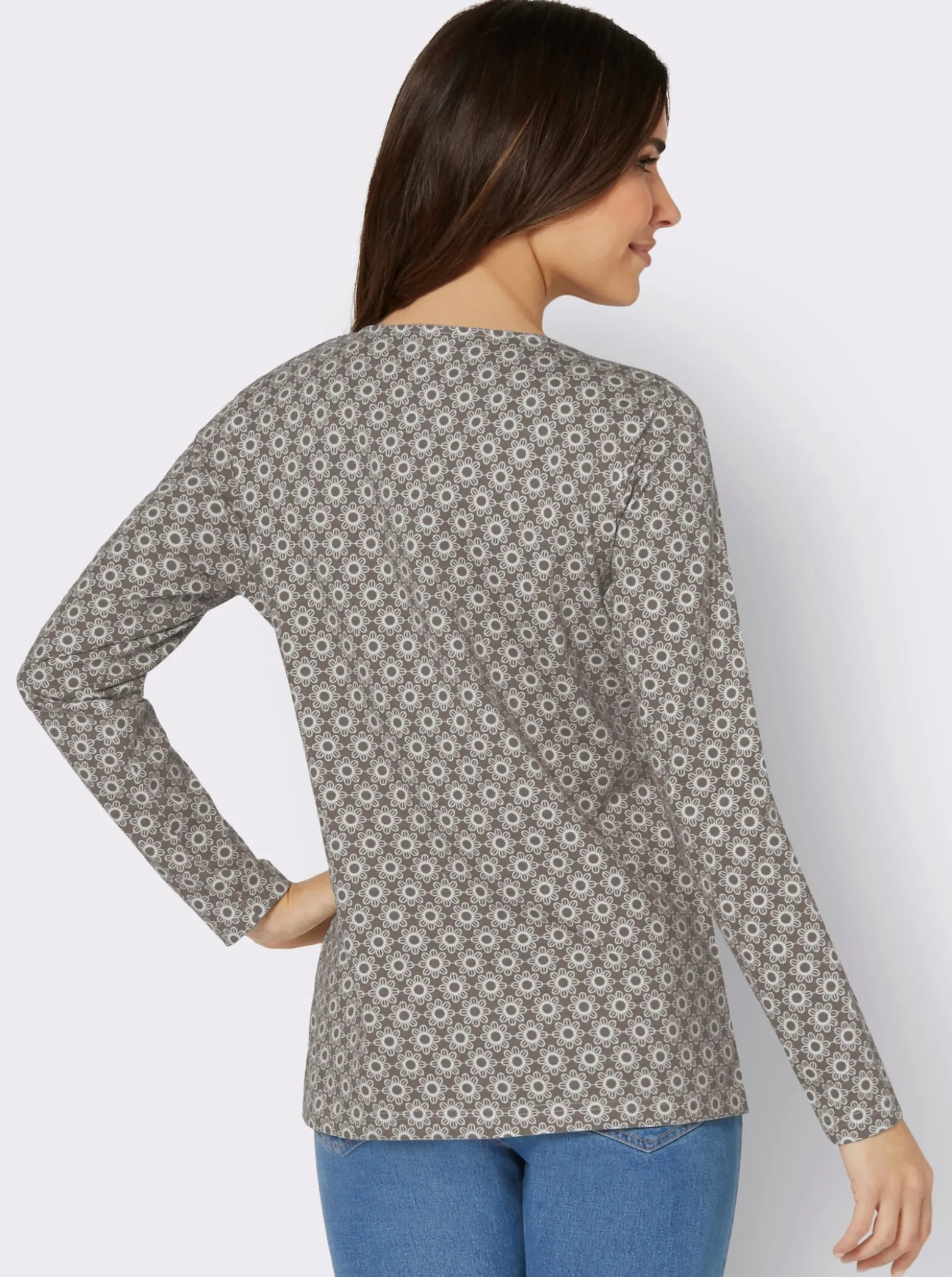 Langarmshirt im Minimal-Dessin