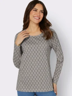 Langarmshirt im Minimal-Dessin