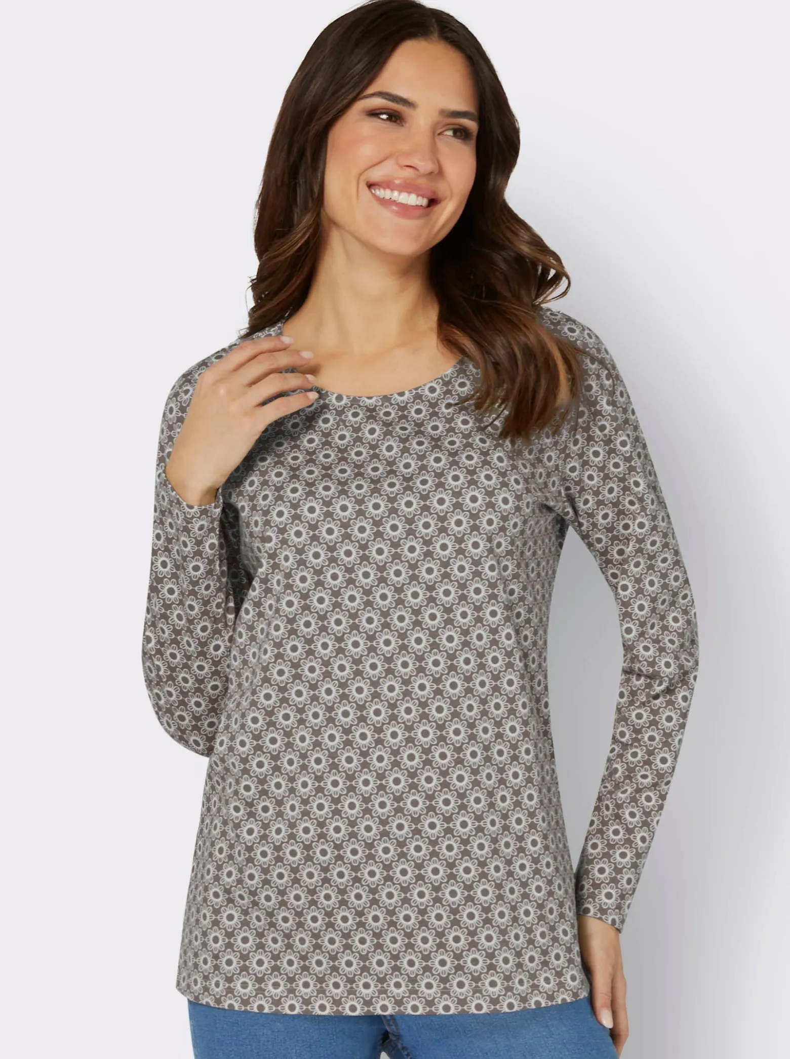 Langarmshirt im Minimal-Dessin