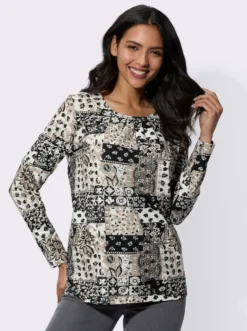 Langarmshirt im Patchwork-Look