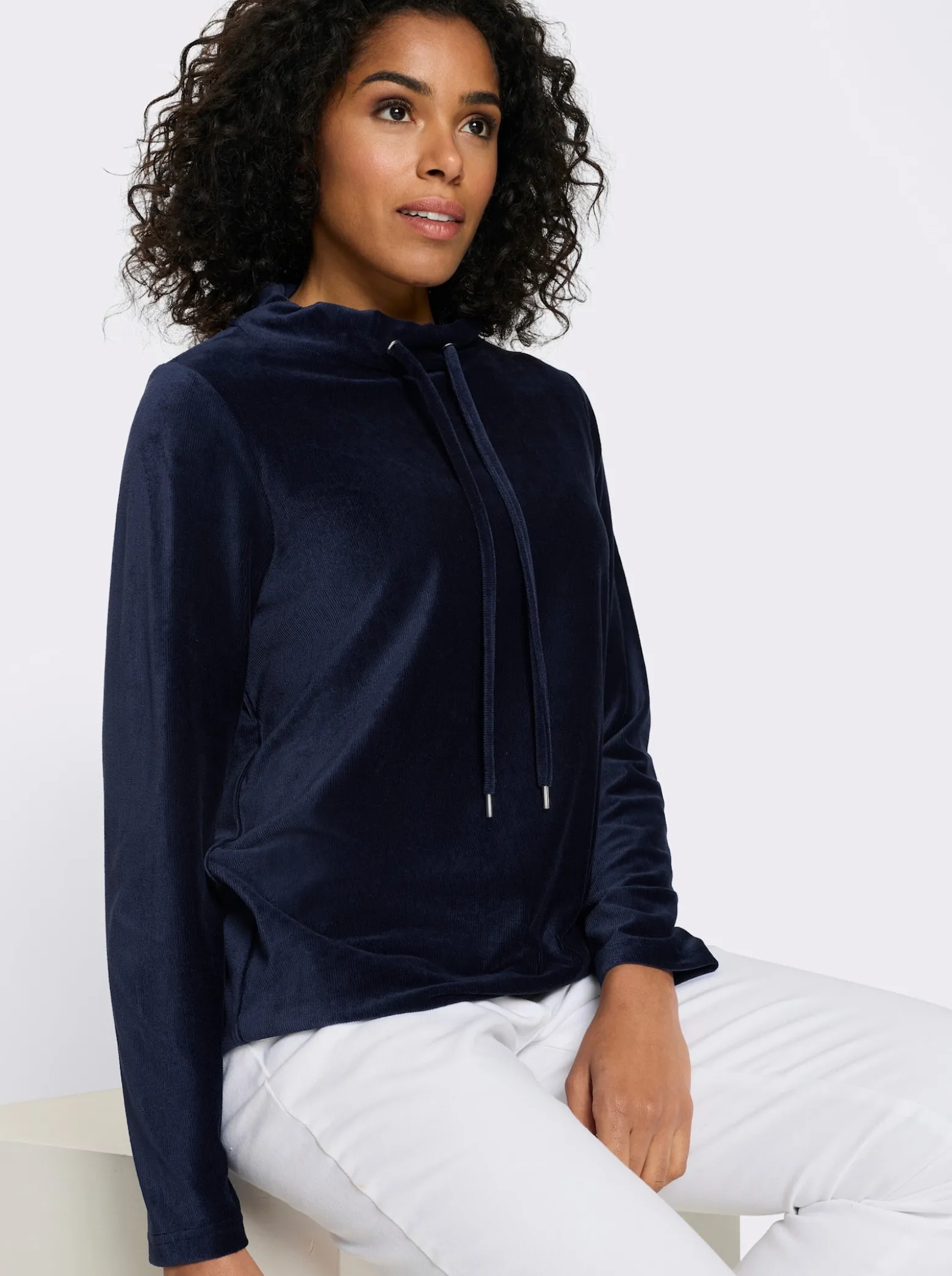 Langarmshirt in Cord-Qualität