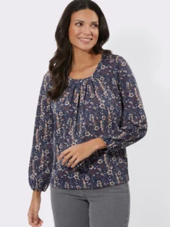 Langarmshirt in floralem Muster