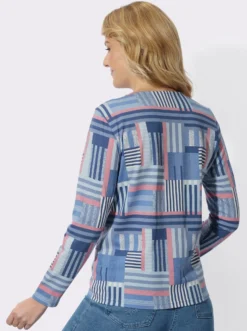Langarmshirt in gestreifter Patch-Optik