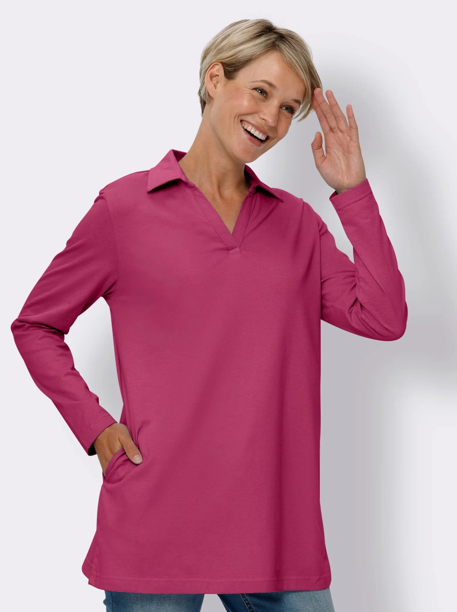 Langarmshirt in Longform