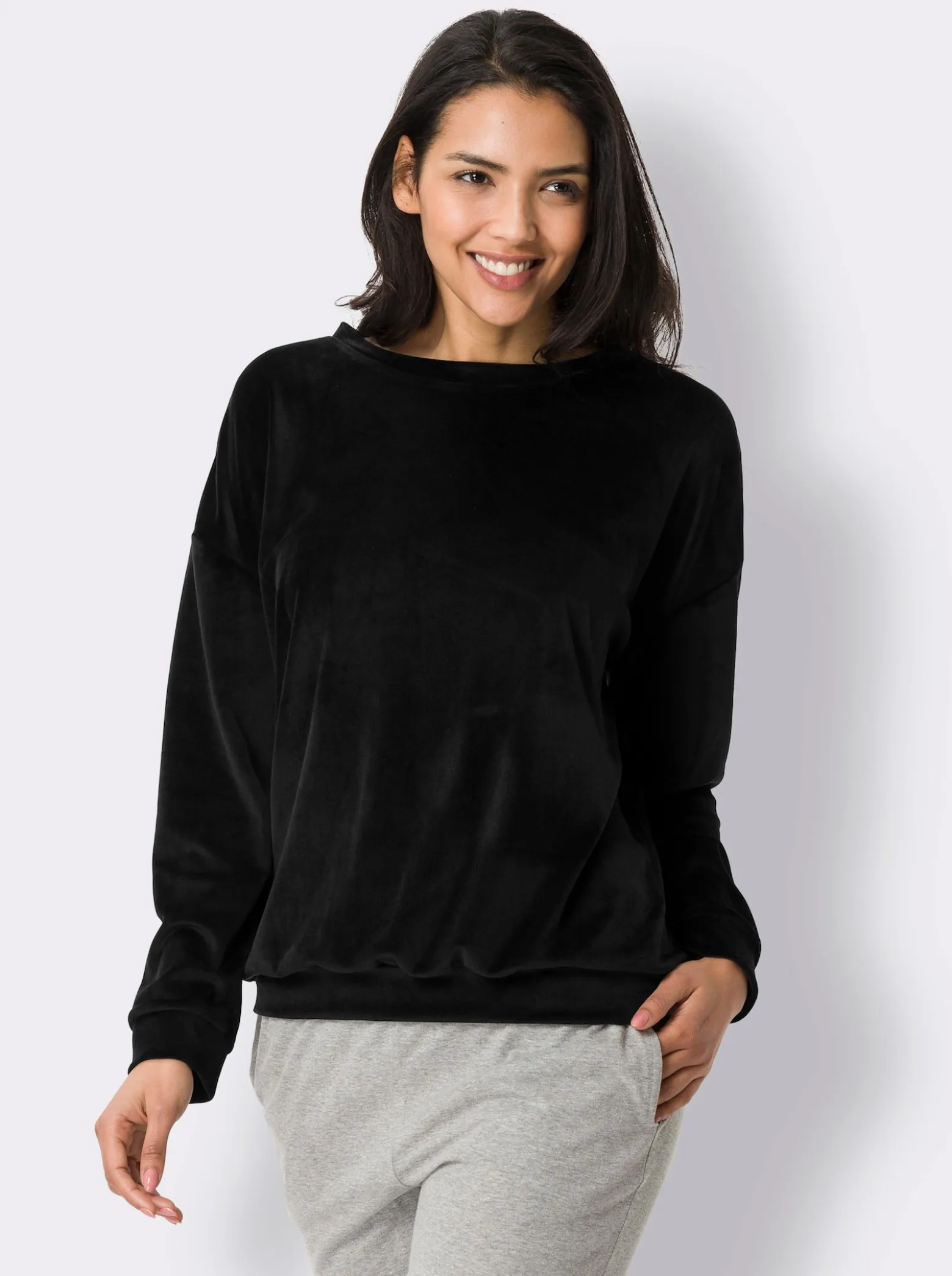 Langarmshirt in Nicki-Qualität