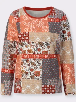 Langarmshirt in Patchwork-Optik