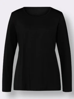 Langarmshirt in reiner Baumwolle