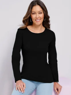 Langarmshirt in reiner Baumwolle