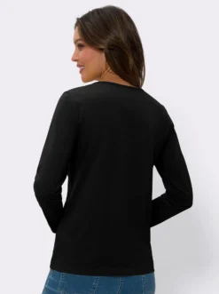 Langarmshirt in reiner Baumwolle