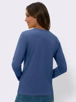 Langarmshirt in reiner Baumwolle