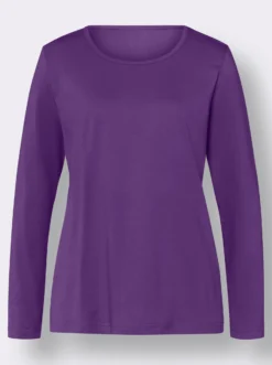 Langarmshirt in reiner Baumwolle