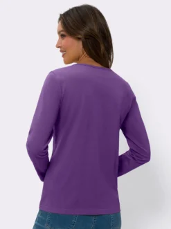 Langarmshirt in reiner Baumwolle