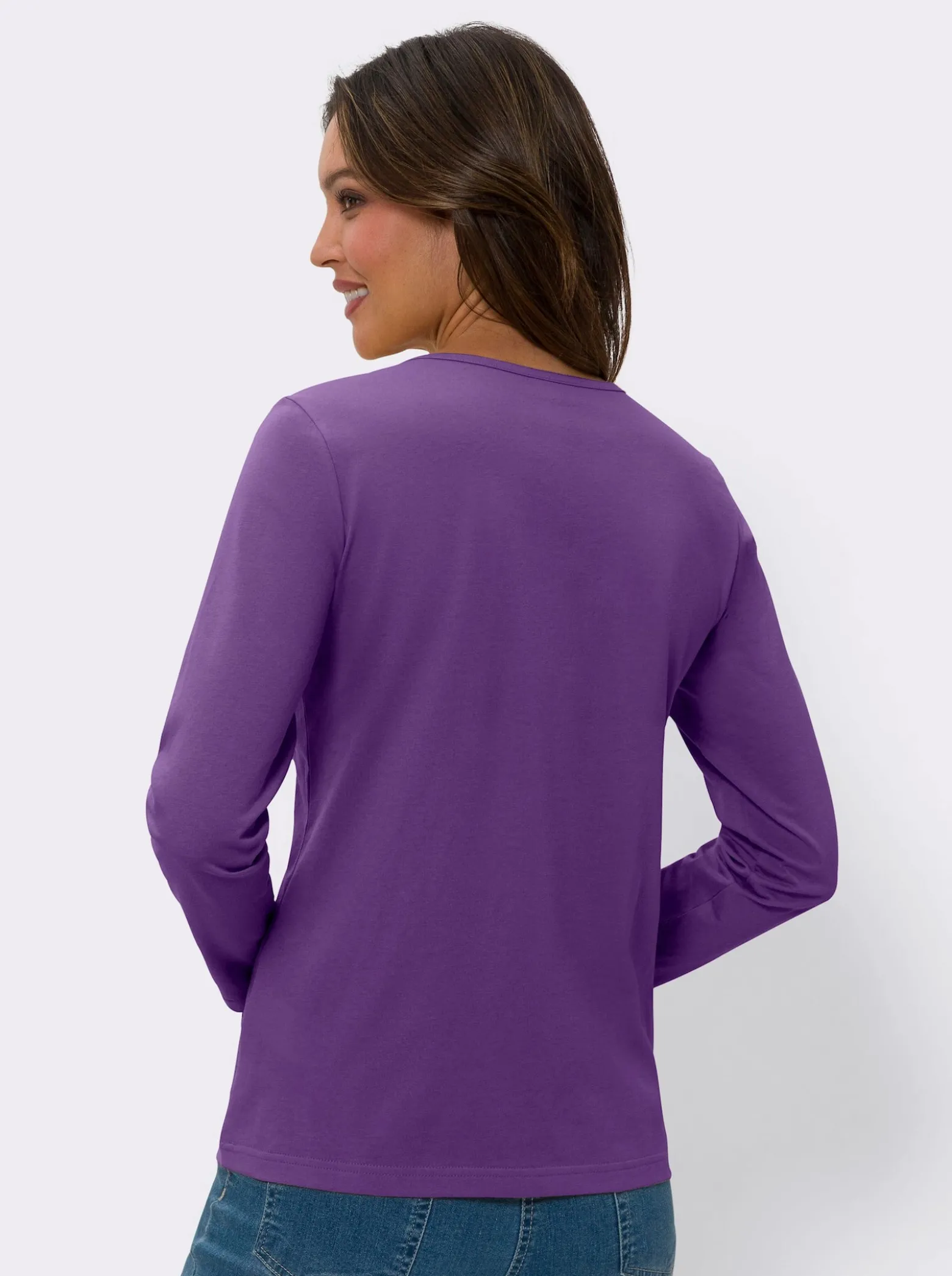 Langarmshirt in reiner Baumwolle