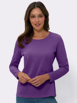 Langarmshirt in reiner Baumwolle