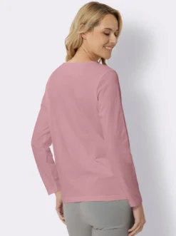 Langarmshirt in reiner Baumwolle