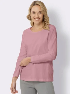 Langarmshirt in reiner Baumwolle