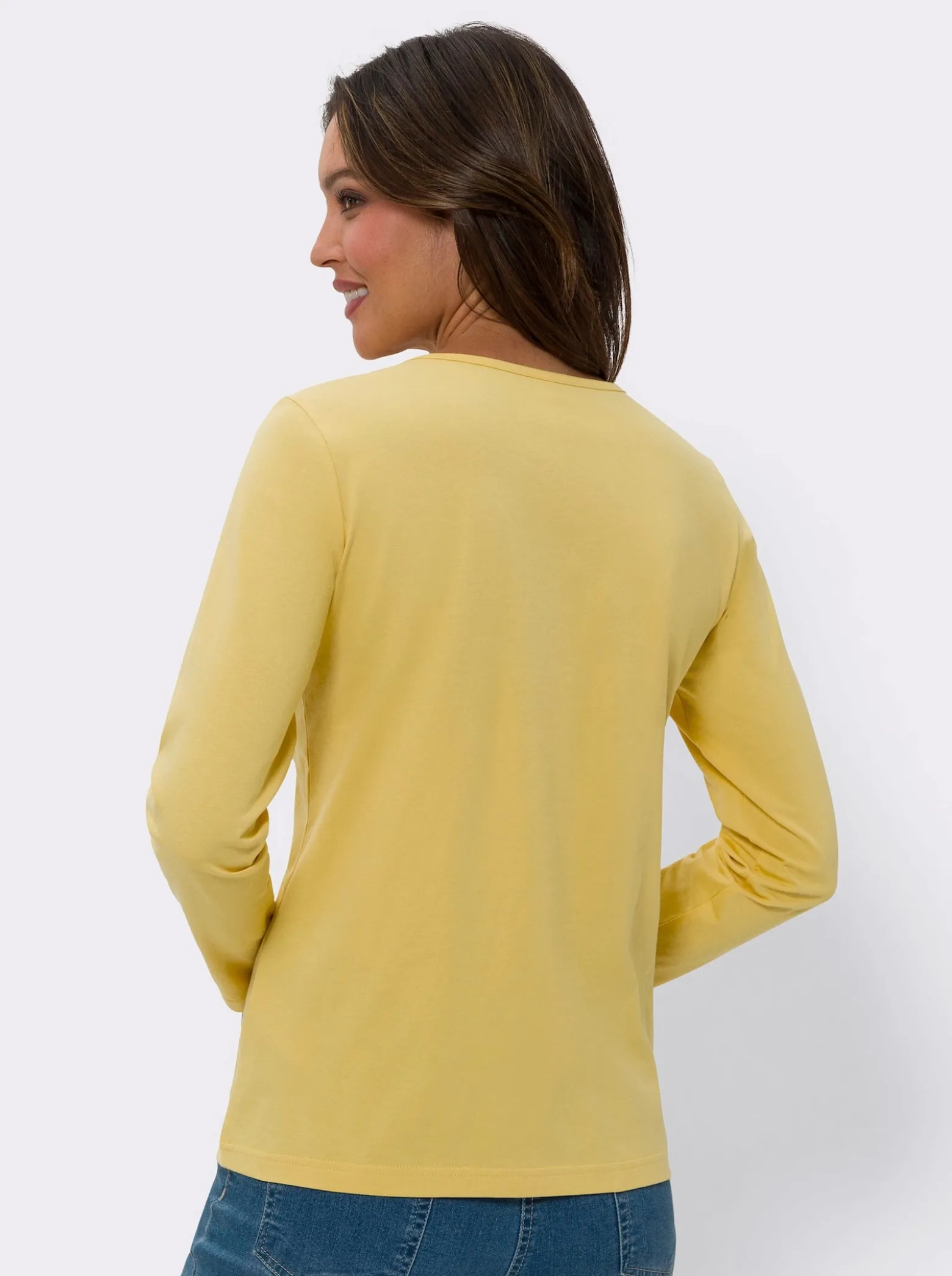 Langarmshirt in reiner Baumwolle