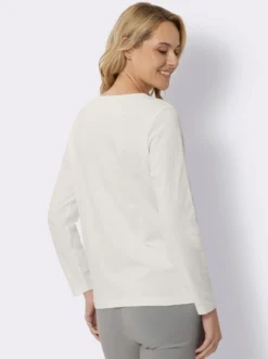 Langarmshirt in reiner Baumwolle