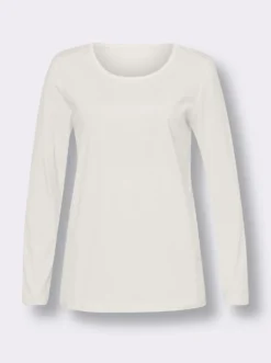 Langarmshirt in reiner Baumwolle