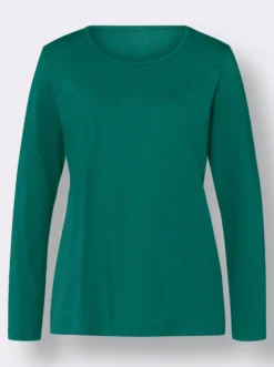 Langarmshirt in reiner Baumwolle
