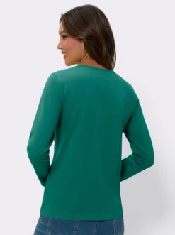 Langarmshirt in reiner Baumwolle