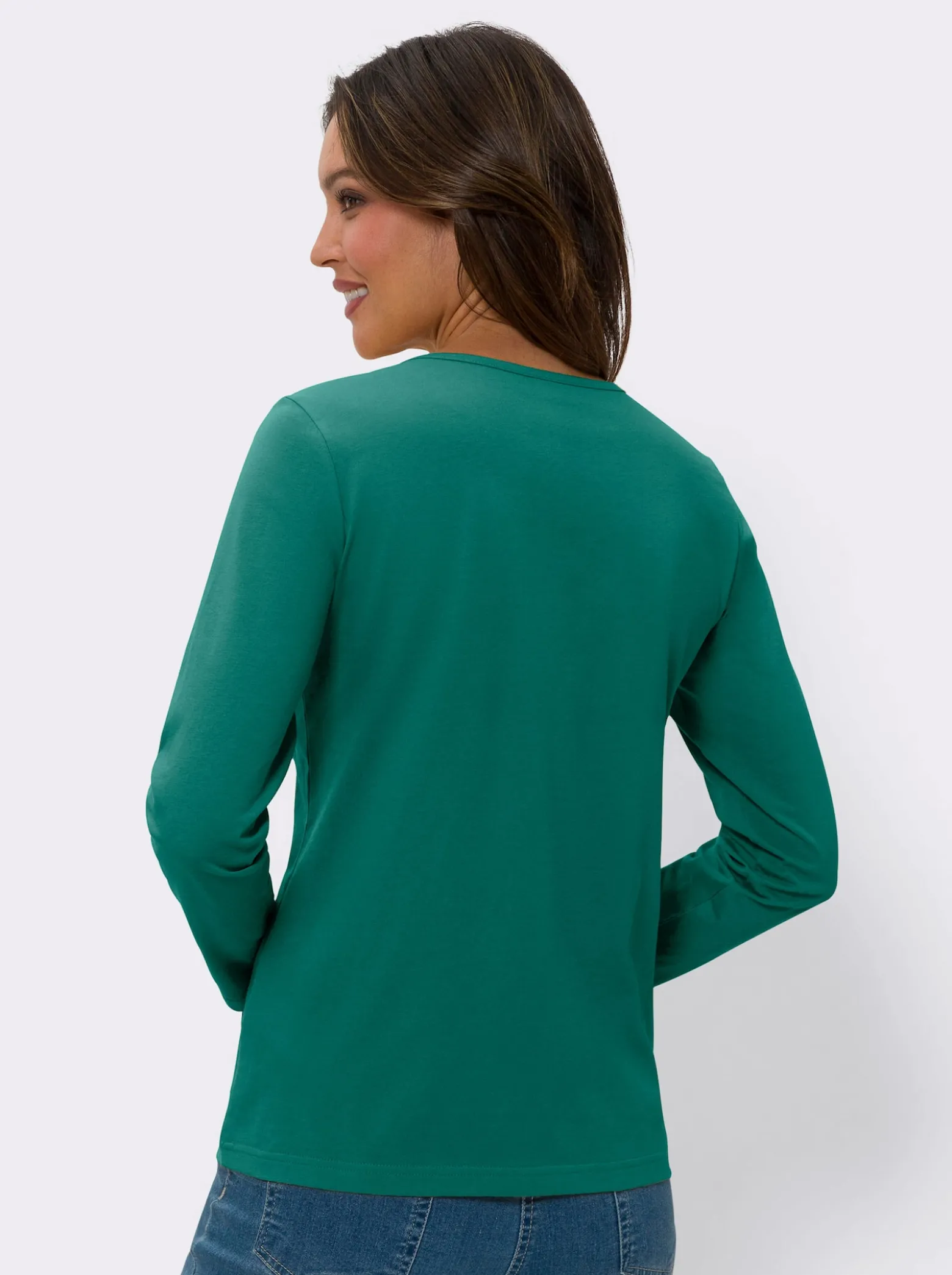 Langarmshirt in reiner Baumwolle