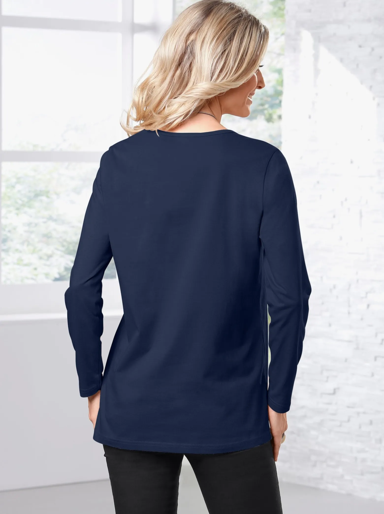 Langarmshirt in weiter Form