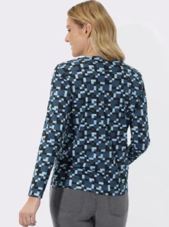 Langarmshirt mit Bindeband am Ausschnitt