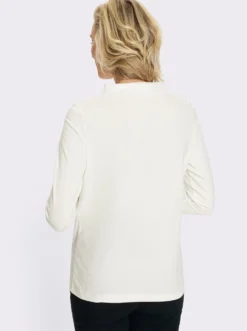 Langarmshirt mit Bindeband am Ausschnitt