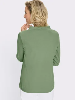 Langarmshirt mit Bindeband am Ausschnitt