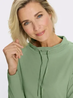 Langarmshirt mit Bindeband am Ausschnitt