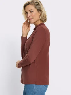 Langarmshirt mit Bindeband am Ausschnitt