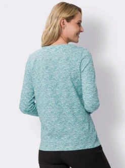 Langarmshirt mit Bindeband am Ausschnitt