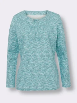 Langarmshirt mit Bindeband am Ausschnitt