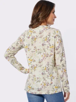 Langarmshirt mit Bindeband am Ausschnitt
