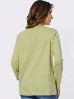 Langarmshirt mit Bindeband am Ausschnitt