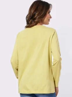 Langarmshirt mit Bindeband am Ausschnitt