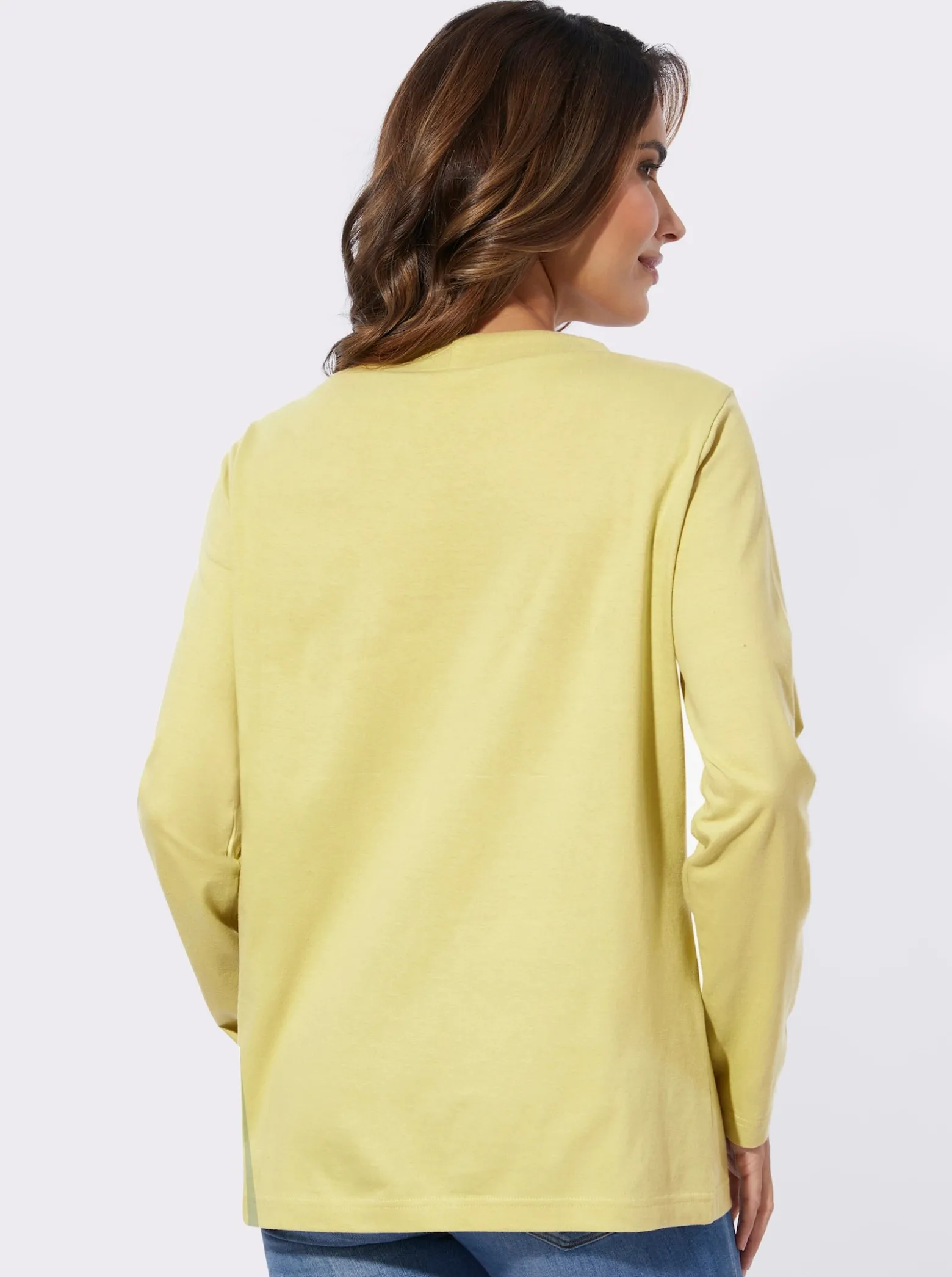 Langarmshirt mit Bindeband am Ausschnitt