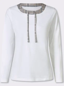 Langarmshirt mit Bindeband und Ösen