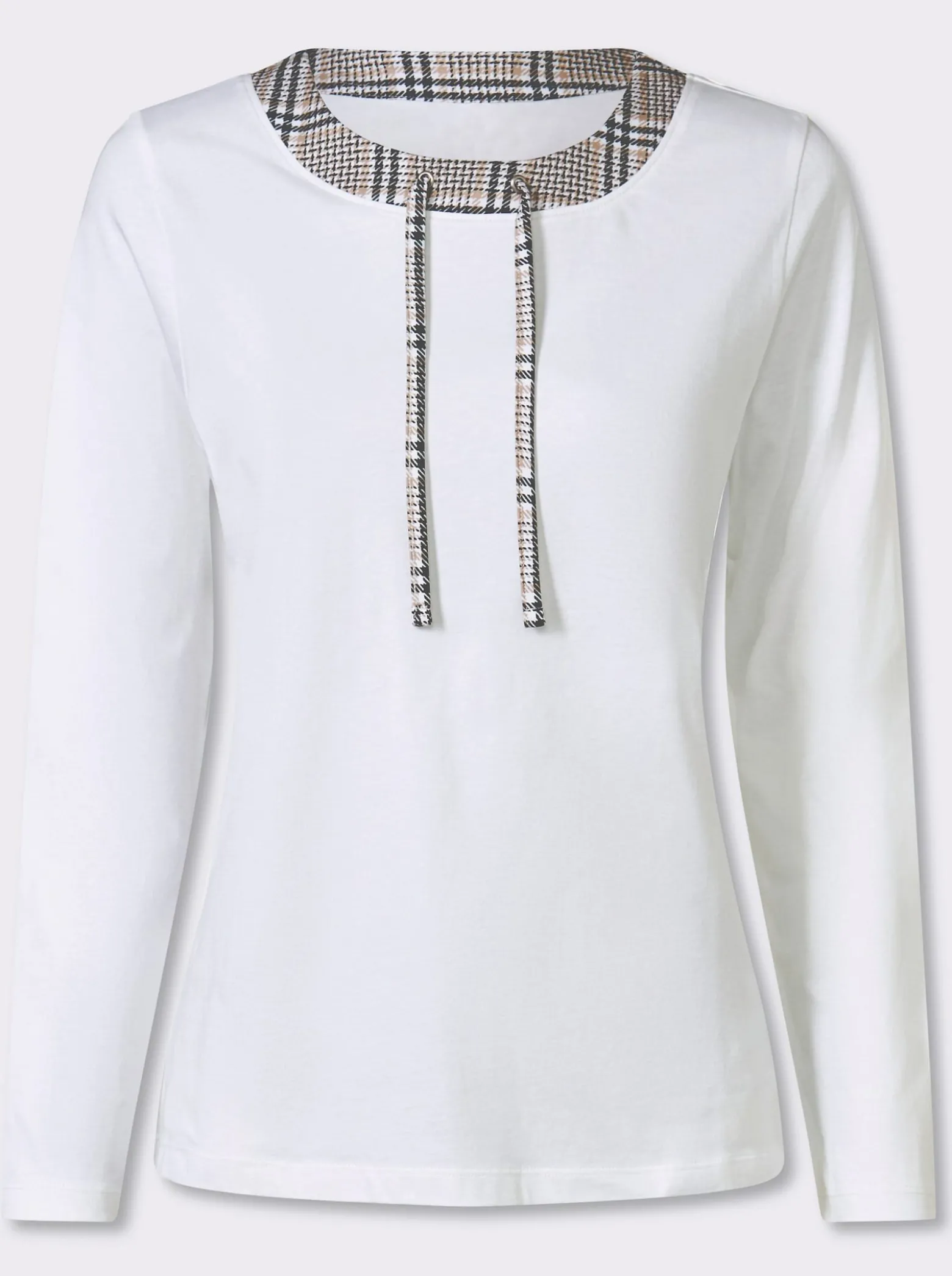 Langarmshirt mit Bindeband und Ösen