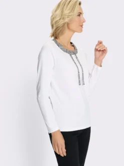 Langarmshirt mit Bindeband und Ösen