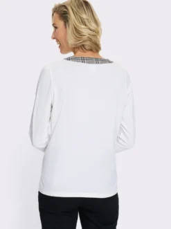 Langarmshirt mit Bindeband und Ösen