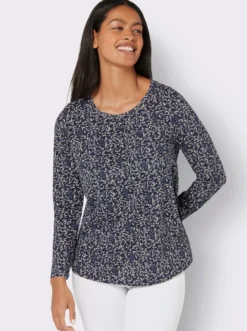 Langarmshirt mit Blüten-Dessin