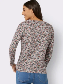 Langarmshirt mit Blüten-Druck